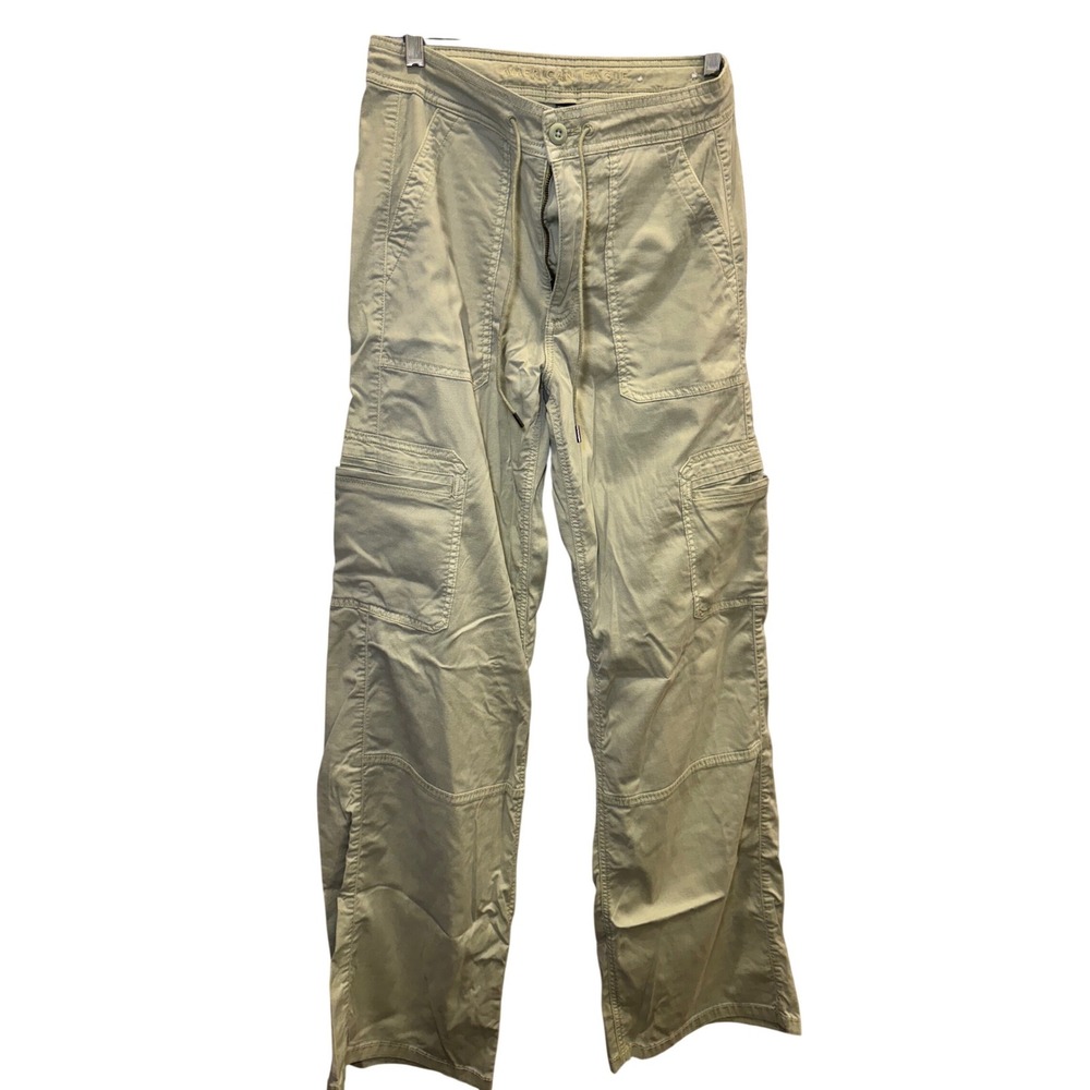 American Eagle Khaki Cargo Pants Womens 10 Stretch Straight Leg Tan Utility Y2K